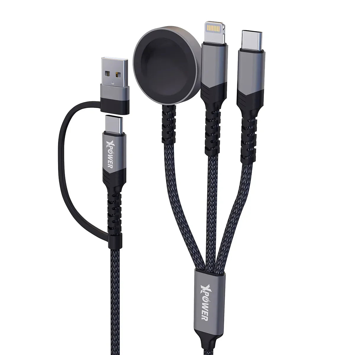 Xpower 60W 6in1 Cable For Phone & Watch - Black - Tashqila Xpower 60W 6in1 Cable For Phone & Watch - Black - Tashqila